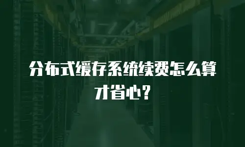 分布式缓存系统续费怎么算才省心？