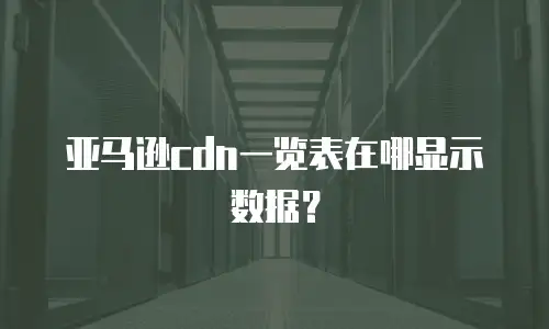 亚马逊cdn一览表在哪显示数据？