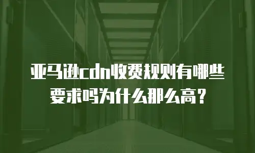 亚马逊cdn收费规则有哪些要求吗为什么那么高？