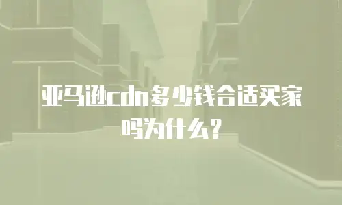 亚马逊cdn多少钱合适买家吗为什么？