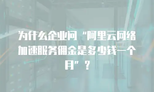 为什么企业问&ldquo;阿里云网络加速服务佣金是多少钱一个月&rdquo;？