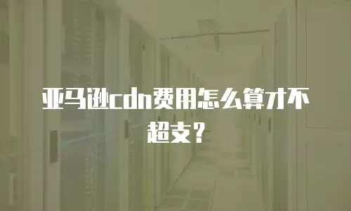 亚马逊cdn费用怎么算才不超支？