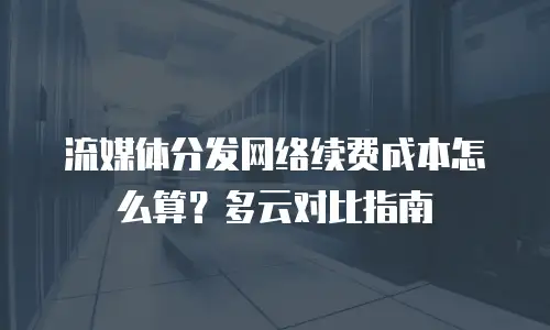 流媒体分发网络续费成本怎么算？多云对比指南