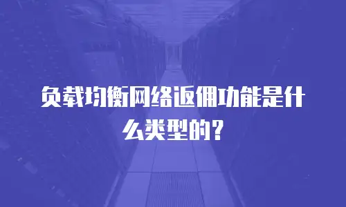 负载均衡网络返佣功能是什么类型的？