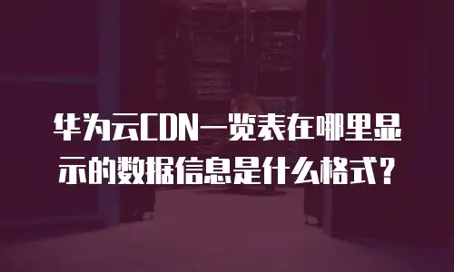 华为云CDN一览表在哪里显示的数据信息是什么格式？