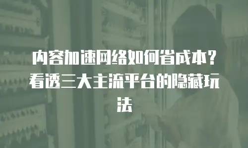 内容加速网络如何省成本？看透三大主流平台的隐藏玩法