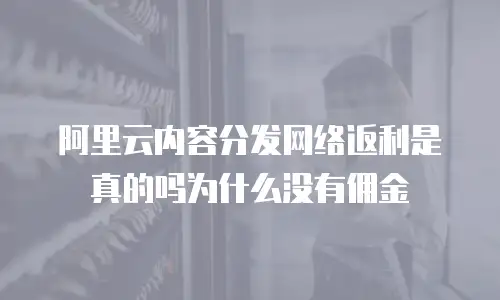 阿里云内容分发网络返利是真的吗为什么没有佣金