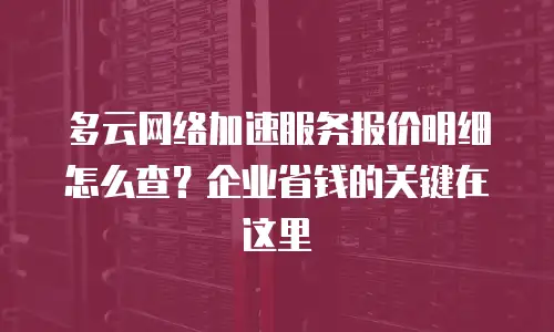 多云网络加速服务报价明细怎么查？企业省钱的关键在这里