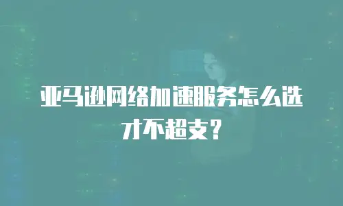 亚马逊网络加速服务怎么选才不超支？