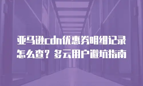 亚马逊cdn优惠券明细记录怎么查？多云用户避坑指南