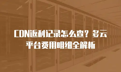 CDN返利记录怎么查？多云平台费用明细全解析