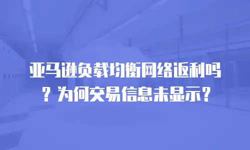 亚马逊负载均衡网络返利吗？为何交易信息未显示？