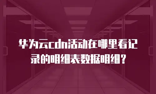华为云cdn活动在哪里看记录的明细表数据明细？