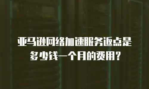 亚马逊网络加速服务返点是多少钱一个月的费用？