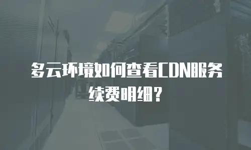 多云环境如何查看CDN服务续费明细？