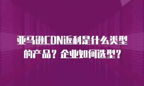 亚马逊CDN返利是什么类型的产品？企业如何选型？