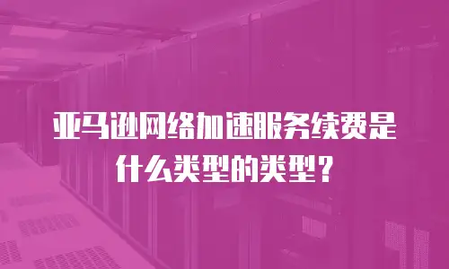 亚马逊网络加速服务续费是什么类型的类型？
