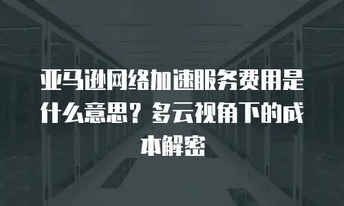 亚马逊网络加速服务费用是什么意思？多云视角下的成本解密