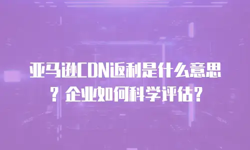 亚马逊CDN返利是什么意思？企业如何科学评估？