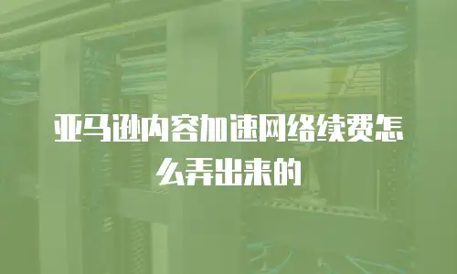 亚马逊内容加速网络续费怎么弄出来的