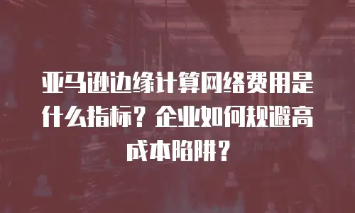 亚马逊边缘计算网络费用是什么指标？企业如何规避高成本陷阱？