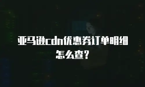 亚马逊cdn优惠券订单明细怎么查？