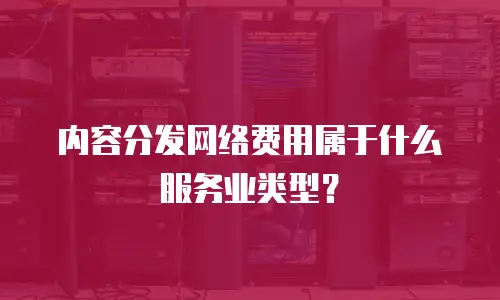 内容分发网络费用属于什么服务业类型？