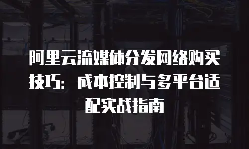 阿里云流媒体分发网络购买技巧：成本控制与多平台适配实战指南
