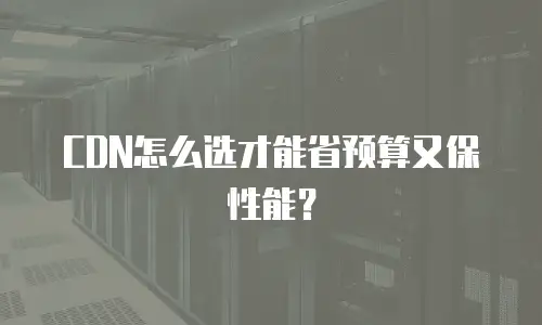 CDN怎么选才能省预算又保性能？