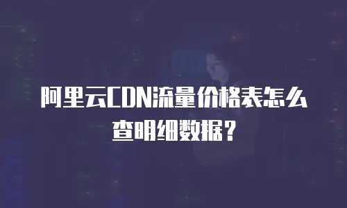 阿里云CDN流量价格表怎么查明细数据？
