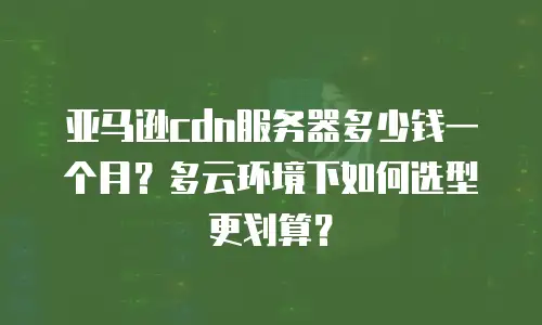 亚马逊cdn服务器多少钱一个月？多云环境下如何选型更划算？