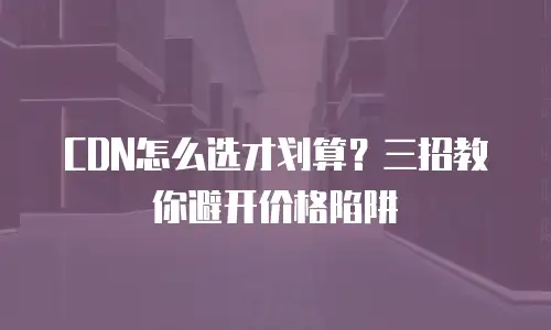 CDN怎么选才划算？三招教你避开价格陷阱