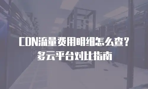 CDN流量费用明细怎么查？多云平台对比指南