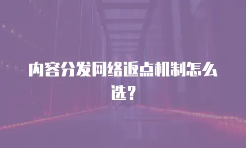 内容分发网络返点机制怎么选？