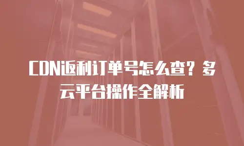 CDN返利订单号怎么查？多云平台操作全解析