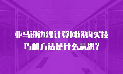 亚马逊边缘计算网络购买技巧和方法是什么意思？