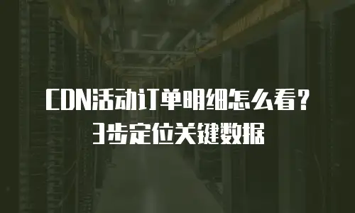 CDN活动订单明细怎么看？3步定位关键数据
