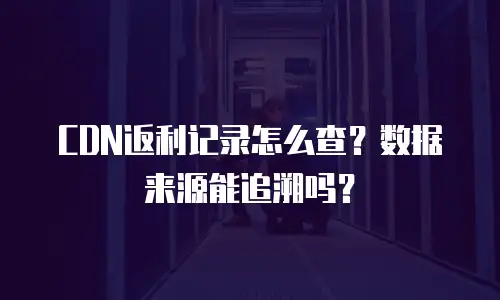 CDN返利记录怎么查？数据来源能追溯吗？