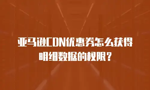 亚马逊CDN优惠券怎么获得明细数据的权限？
