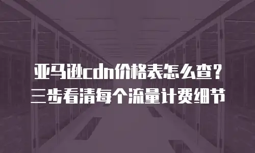 亚马逊cdn价格表怎么查？三步看清每个流量计费细节
