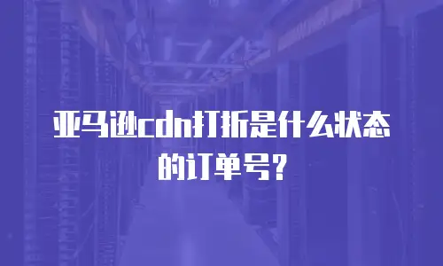 亚马逊cdn打折是什么状态的订单号？