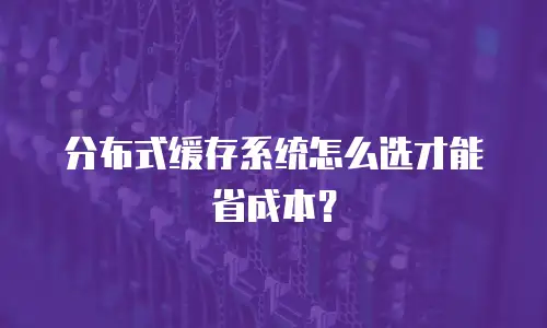 分布式缓存系统怎么选才能省成本？