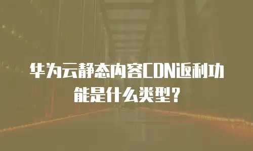 华为云静态内容CDN返利功能是什么类型？