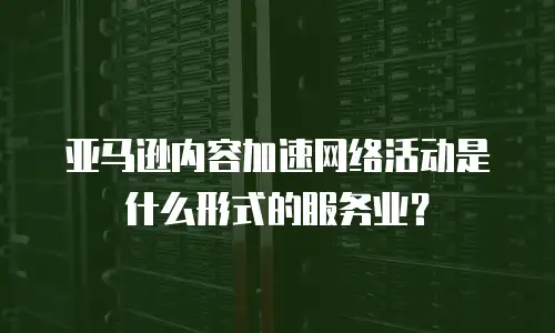 亚马逊内容加速网络活动是什么形式的服务业？