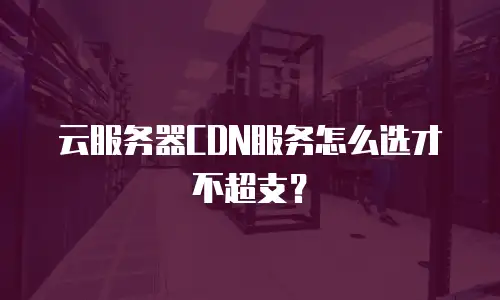 云服务器CDN服务怎么选才不超支？