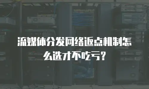 流媒体分发网络返点机制怎么选才不吃亏？