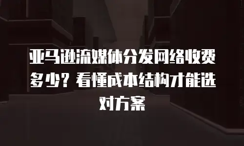 亚马逊流媒体分发网络收费多少？看懂成本结构才能选对方案