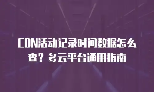 CDN活动记录时间数据怎么查？多云平台通用指南