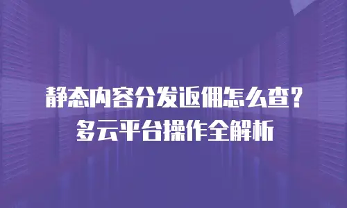 静态内容分发返佣怎么查？多云平台操作全解析