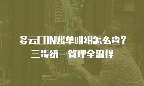 多云CDN账单明细怎么查？三步统一管理全流程